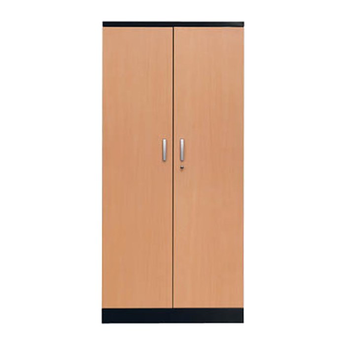 Gürkan Stahlschrank 100125 tiefschwarz, buche 4 Fachböden 92,0 x 42,0 x 195,0 cm, aufgebaut, 1 St.
