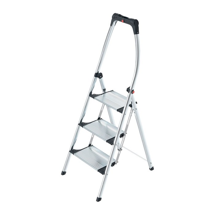 Hailo Klapptritt K100 TopLine silber 3 Stufen, H: 145,0 cm