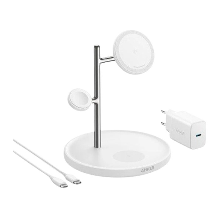 ANKER MagGo 3-in-1 Induktive Ladestation weiß, 15 Watt