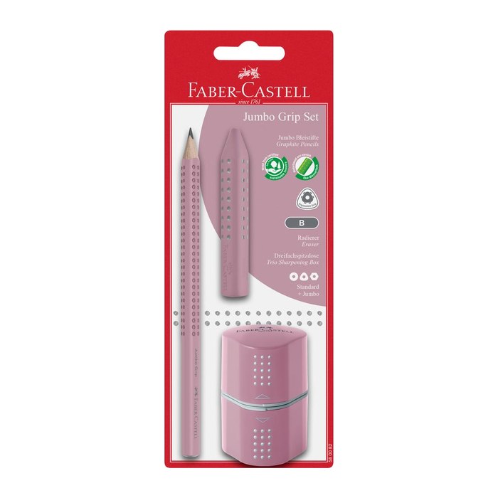 FABER-CASTELL GRIP Bleistift-Set B rose shadow, 1 Set
