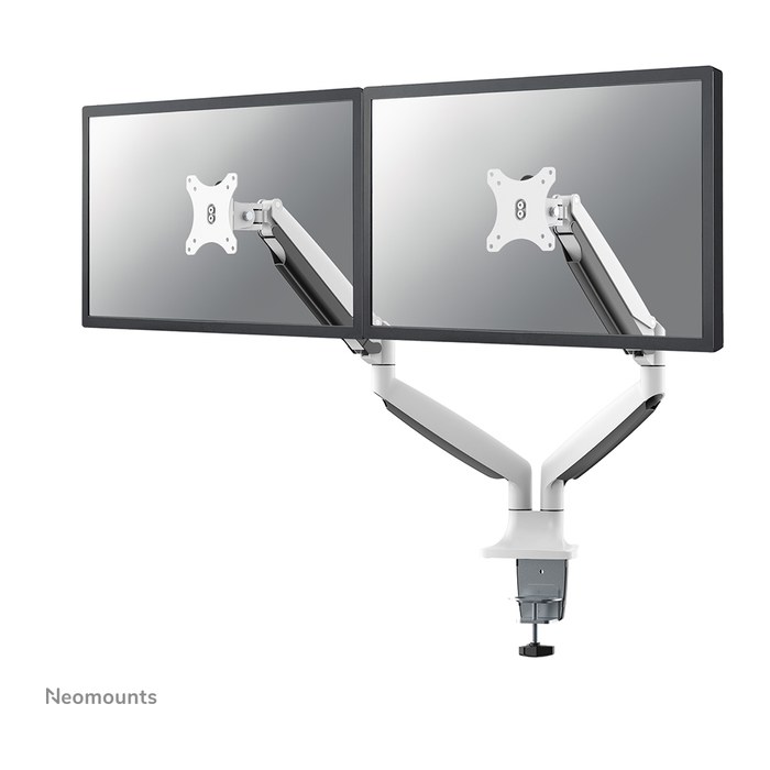 Neomounts Monitor-Halterung NM-D750 weiß für 2 Monitore, Tischklemme, Tischbohrung