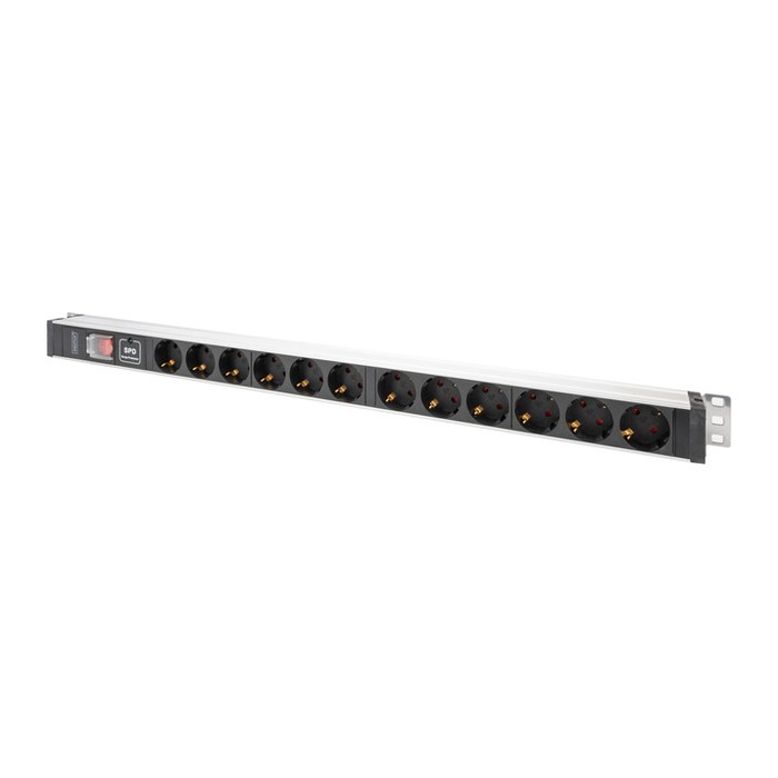 DIGITUS PDU 1HE 12xSchuko 16A Ausgänge 230V/16A schwarz