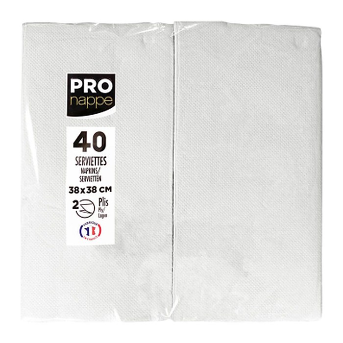 PROnappe Servietten weiß 2-lagig 38,0 x 38,0 cm, 40 St.