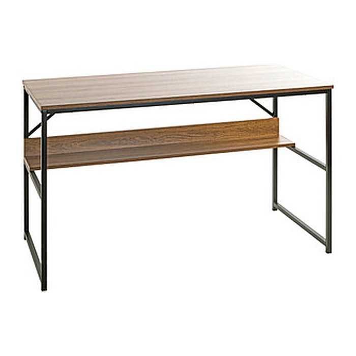 HAKU Möbel Schreibtisch schwarz, eiche rechteckig, Wangen-Gestell schwarz 120,0 x 60,0 cm