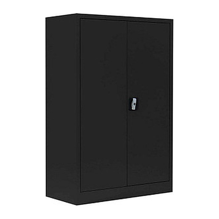 LÜLLMANN Stahlschrank 530329 tiefschwarz 2 Fachböden 92,5 x 42,2 x 120,0 cm, aufgebaut, 1 St.