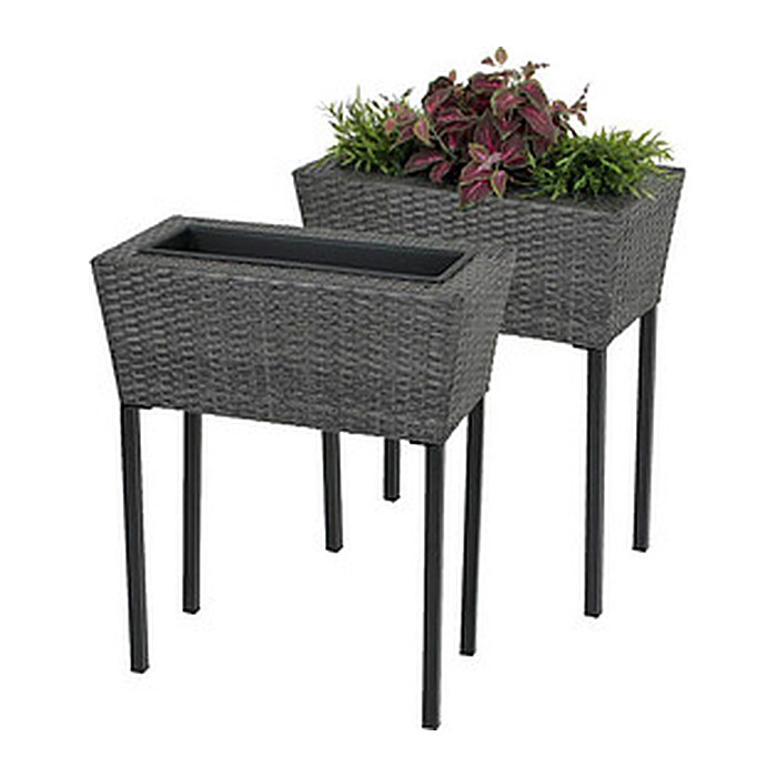 Garden Pleasure Pflanzenständer-Set IRIS Kunststoff grau, 2 St.