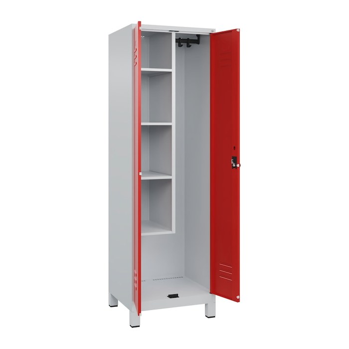 CP Putzmittelschrank Classic Plus 080110-00 S10002 lichtgrau, verkehrsrot 4 Fachböden 60,0 x 50,0 x 195,0 cm, aufgebaut, 1 St.
