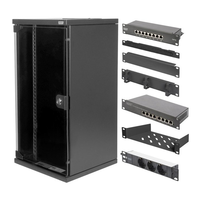 DIGITUS Netzwerk-Set 254 mm (10")-12HE, 312x300mm (B x T)
