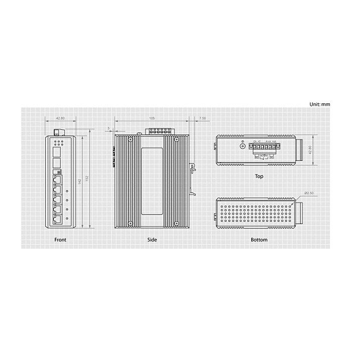 LevelOne Industr.Switch 5xGE/1xSFP/RJ45 Combo Metall