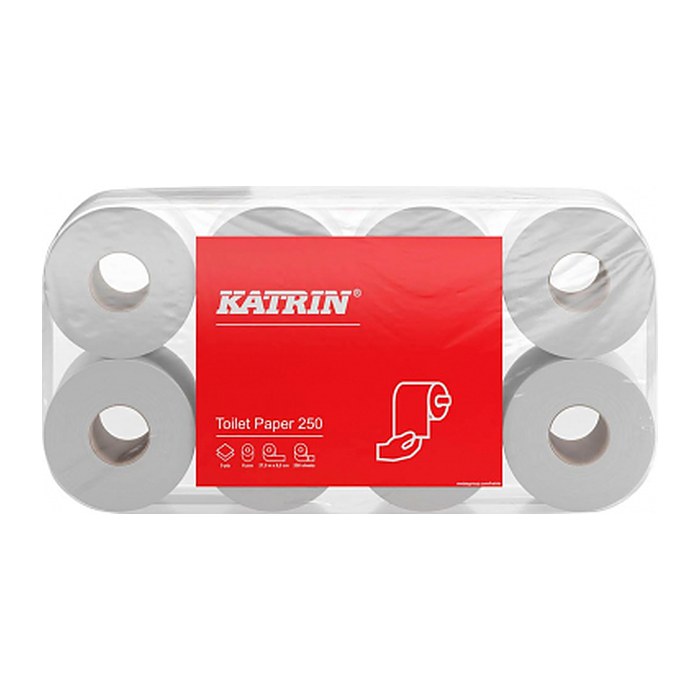 KATRIN Toilettenpapier 250 3-lagig Recyclingpapier, 72 Rollen