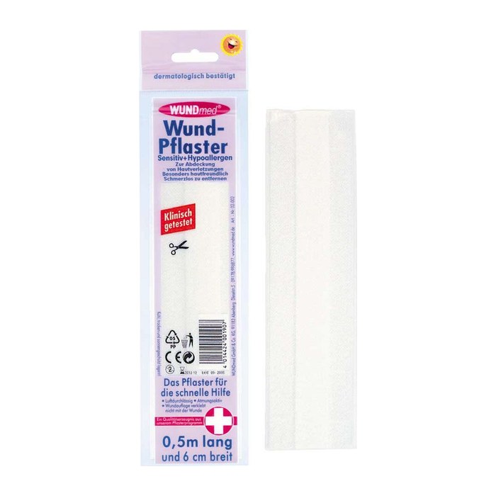 WUNDmed® Pflaster Sensitiv-Hypoallergen 02-002 weiß 6,0 cm x 0,5 m, 1 St.
