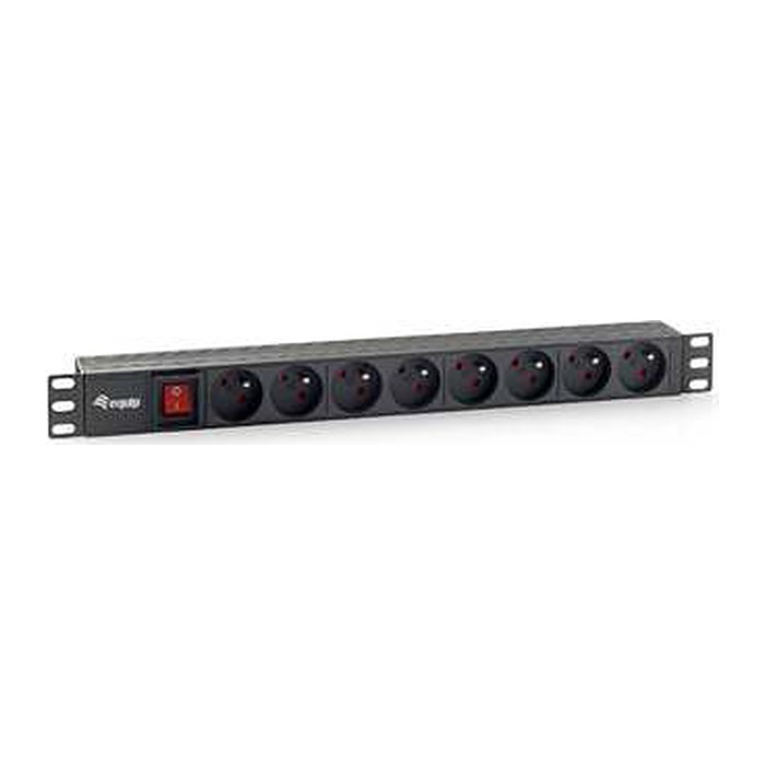 Equip 19" Steckdosenleiste 8xNFC 61-314 FR+Switch->St.90°Pla