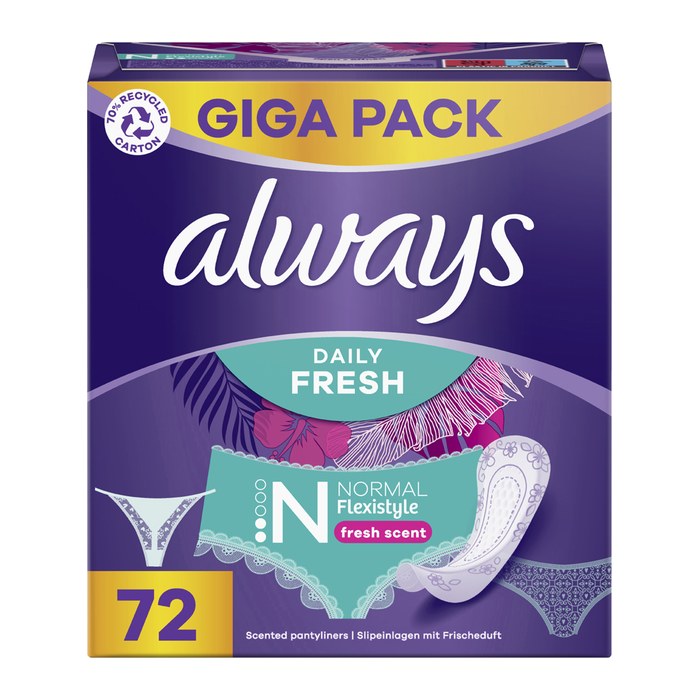 always Slipeinlagen Daily Fresh Flexistyle Normal, 72 St.
