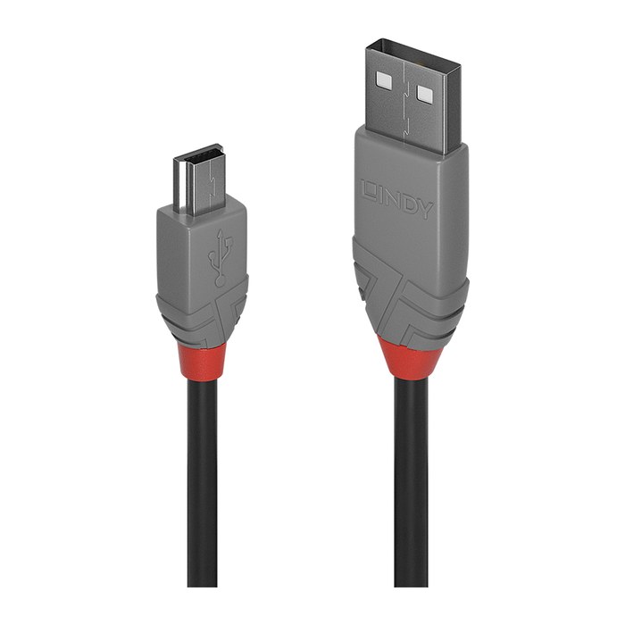 LINDY USB 2.0 Kabel Typ A/Mini-B Anthra Line M/M 0.5m