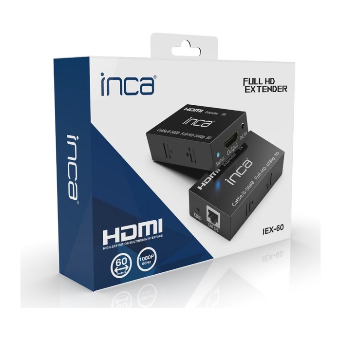 INCA HDMI-Extender HDMI1.4-In/Out/Cat5e/6 Full-HD 60Hz sw