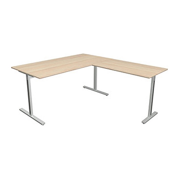 Kerkmann Form 1 Schreibtisch ahorn rechteckig, T-Fuß-Gestell silber 160,0 x 80,0 cm
