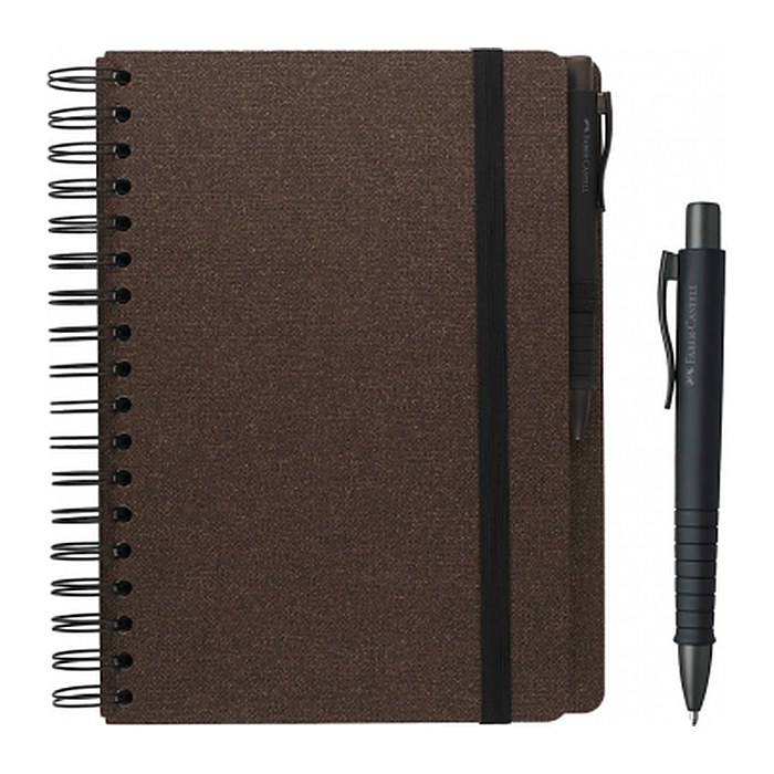 FABER-CASTELL Notizbuch ca. DIN A5 blanko, espresso Hardcover 180 Seiten, 1 Set