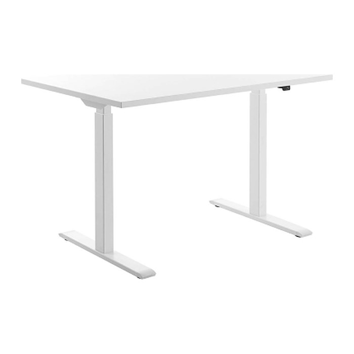 Topstar E-Table elektrisch höhenverstellbarer Schreibtisch weiß rechteckig, T-Fuß-Gestell weiß 120,0 x 80,0 cm