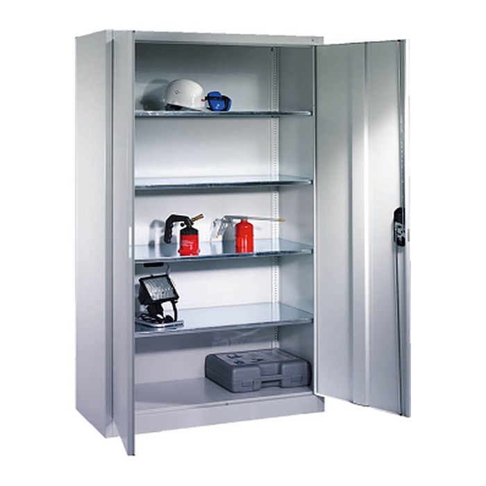 CP Stahlschrank 08931-00 S10014 lichtgrau 4 Fachböden 120,0 x 50,0 x 195,0 cm, aufgebaut, 1 St.