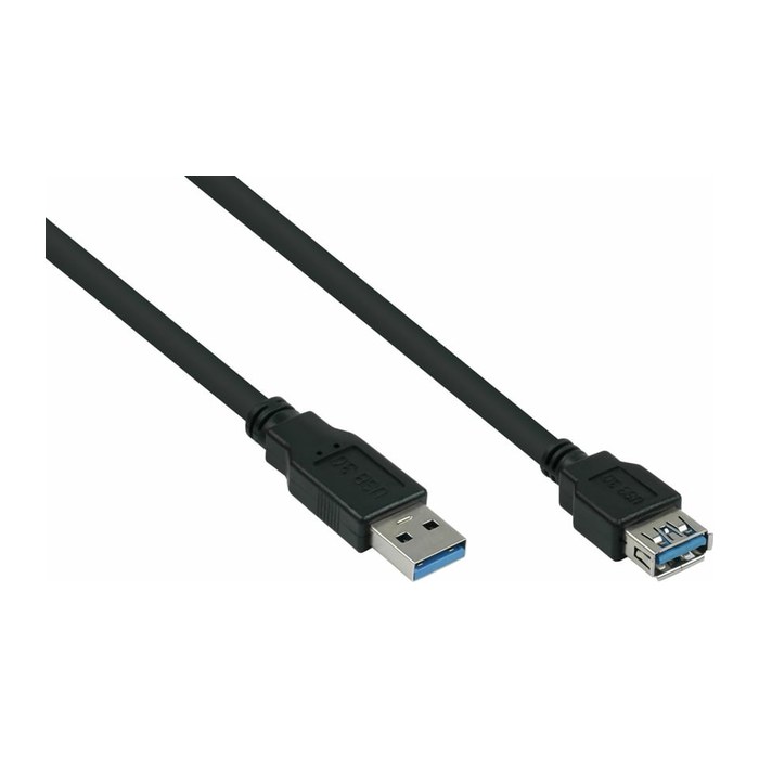 kabelmeister USB3.0 Verläng. A St.-A Bu. UL schwarz 1m