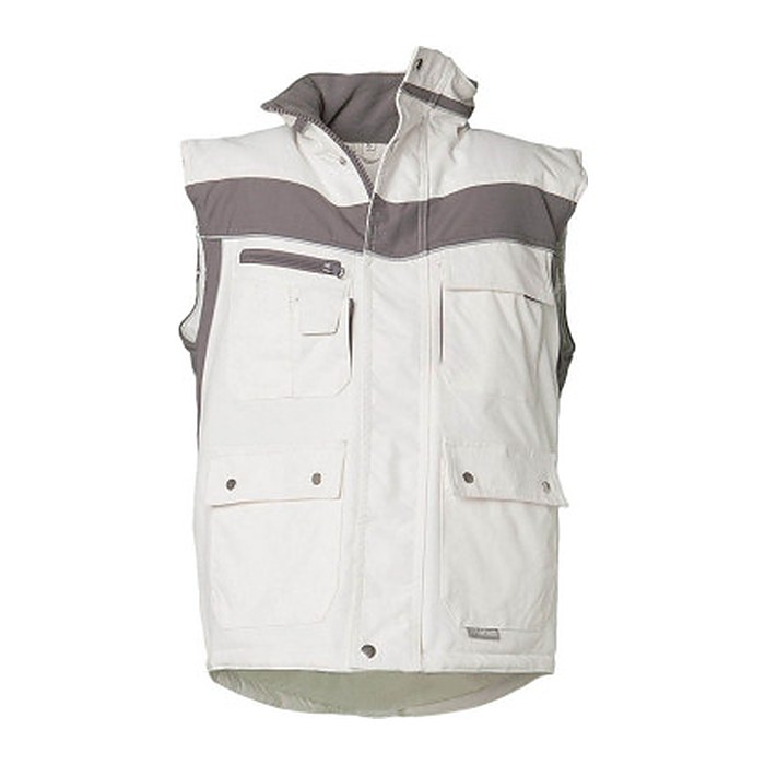 PLANAM® unisex Winterweste PLALINE weiß, zink Größe 3XL
