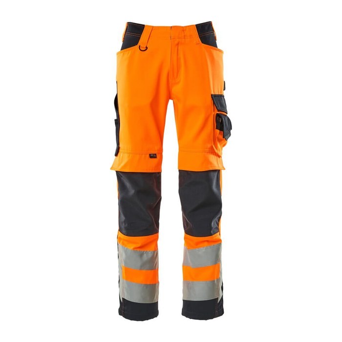 MASCOT® unisex Warnschutzhose Kendal orange, schwarzblau Größe 23