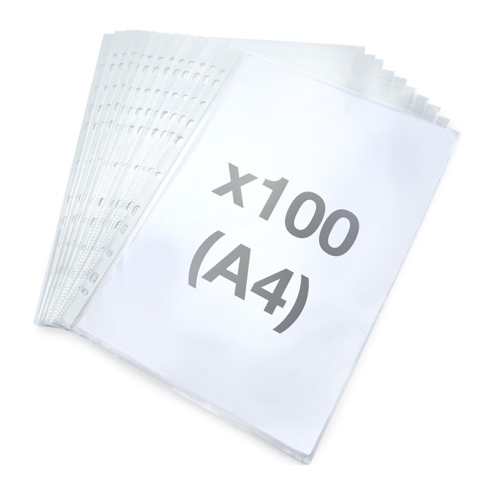 RAPESCO® Prospekthüllen ECO DIN A4 transparent genarbt, 100 St.