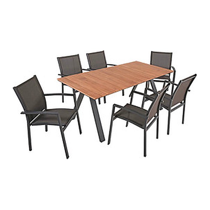 Garden Pleasure Sitzgruppe DAVINA, anthrazit Kunststoff, Metall, 7-teilig