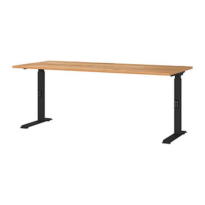 GERMANIA DOWNEY höhenverstellbarer Schreibtisch navarra-eiche rechteckig, C-Fuß-Gestell schwarz 180,0 x 80,0 cm