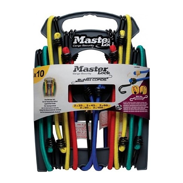 MASTER LOCK Gummi-Spannseile Haken Set - 10 Spannseile