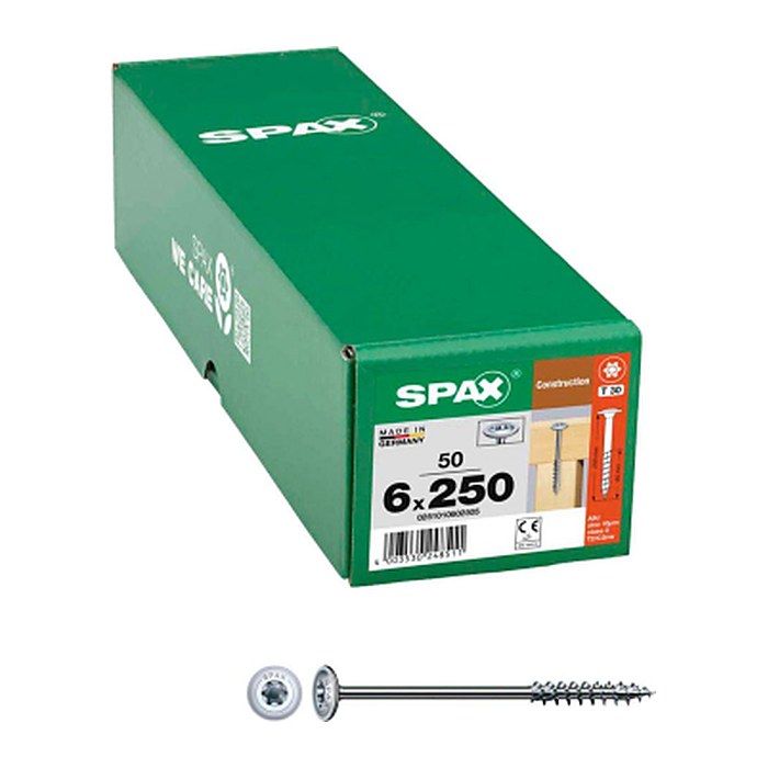 SPAX® Holzbauschrauben T30 Tellerkopf WIROX 0251010602505 6 mm x 250 mm, 50 St.