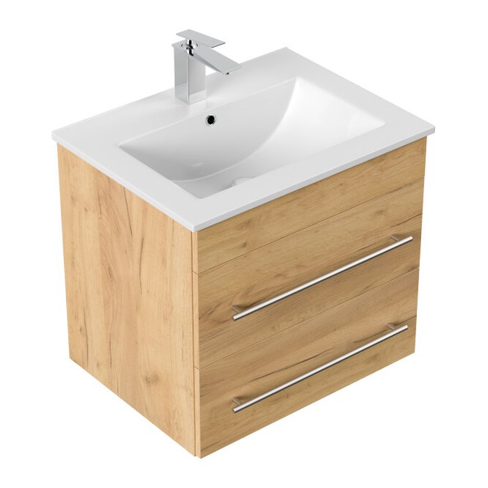 POSSEIK Waschbecken mit Unterschrank APOLLO eiche gold 61,5 x 46,5 x 54,0 cm