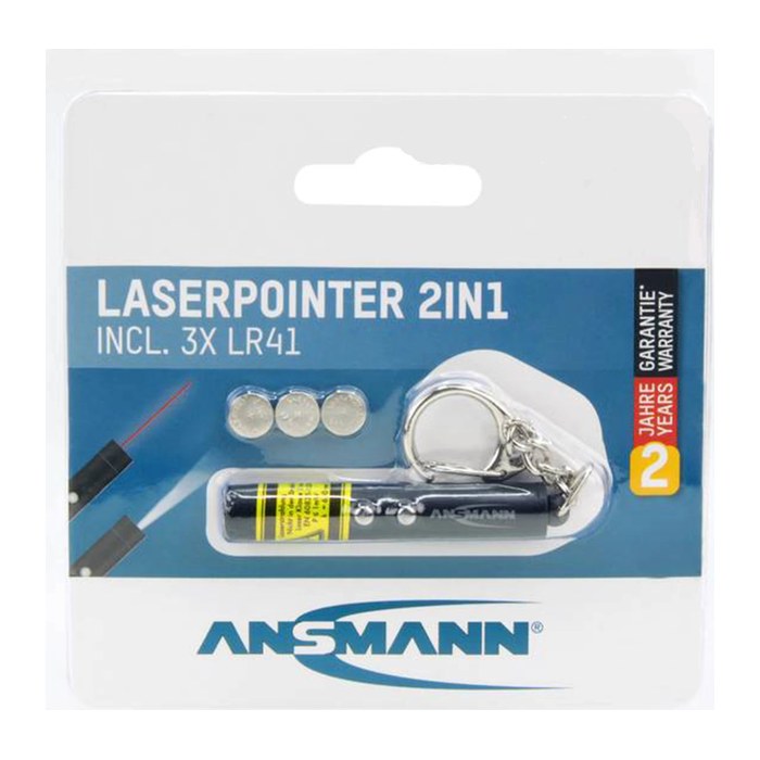 ANSMANN Laserpointer Keychain 2-in-1, roter Laser