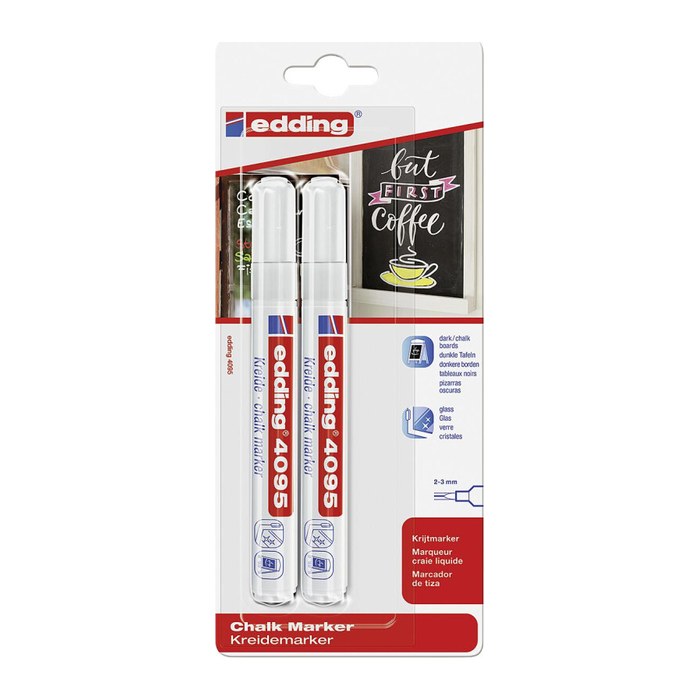edding 4095 Kreidemarker weiß 2,0 - 3,0 mm, 2 St.