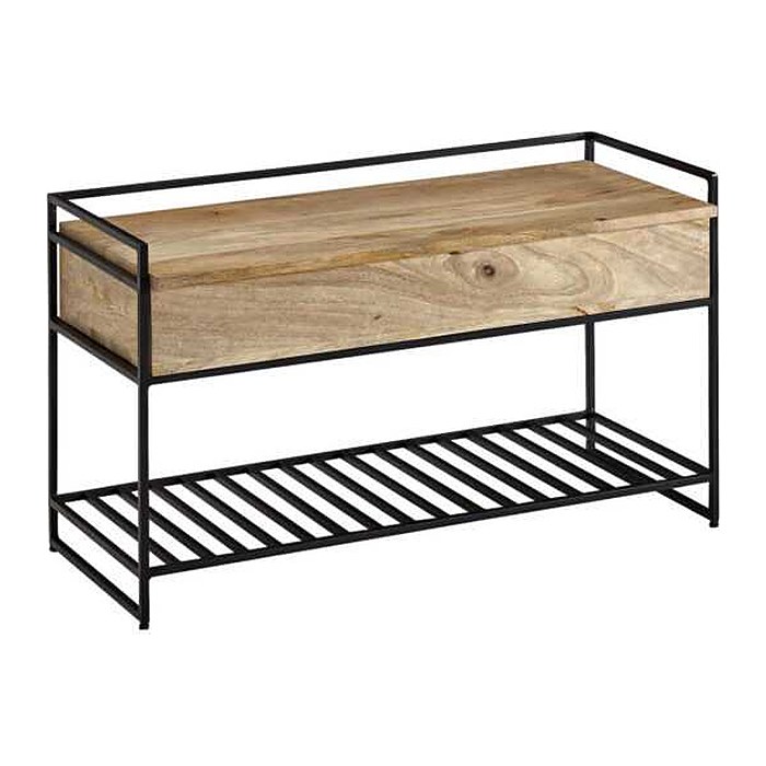 WOHNLING Schuhbank WL6.586 schwarz Holz 90,0 cm