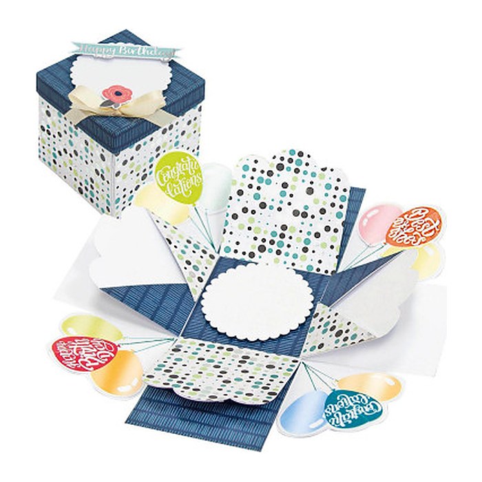 folia Bastelset Explosionsbox Party 46 tlg. blau