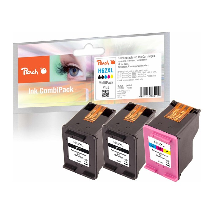Peach Patrone HP Nr.62XL MultiPackPlus REM,KOM
