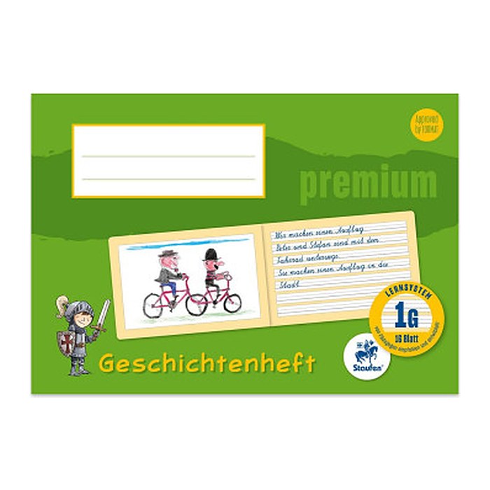 Staufen® Geschichtenheft Premium Lineatur 1G liniert DIN A5 quer ohne Rand, 16 Blatt, 1 St.