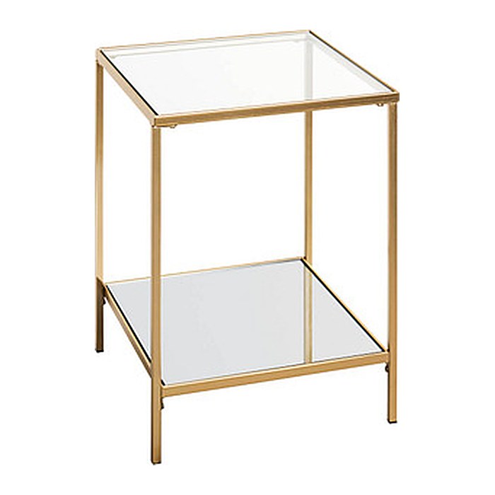 HAKU Möbel Beistelltisch rechteckig Spiegel, Sicherheitsglas gold 39,0 x 39,0 x 55,0 cm, 1 St.