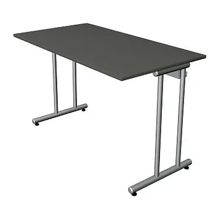 Kerkmann Smart office Schreibtisch anthrazit rechteckig, C-Fuß-Gestell silber 120,0 x 65,0 cm