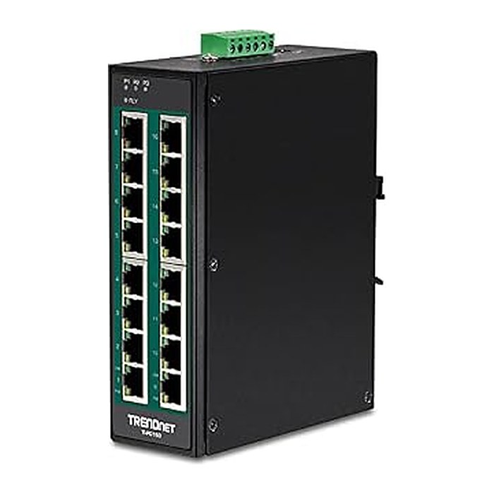 TRENDnet Industrial Switch 16-Port Gbit PoE+ DIN-Rail