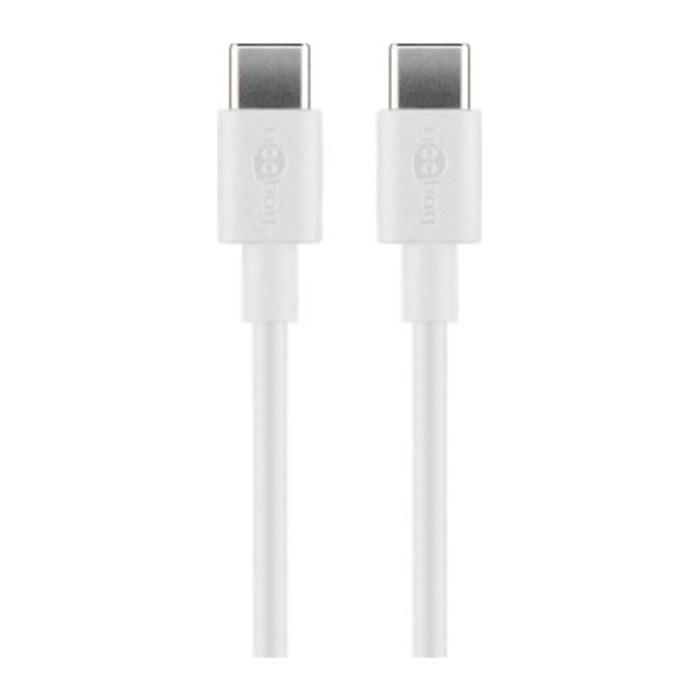 goobay USB C 2.0 Kabel 0,5 m weiß, 1 St.