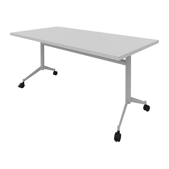 Quadrifoglio Mehrzwecktisch Pop-up grau, alu rechteckig, T-Fuß-Gestell alu, 160,0 x 80,0 x 74,0 cm