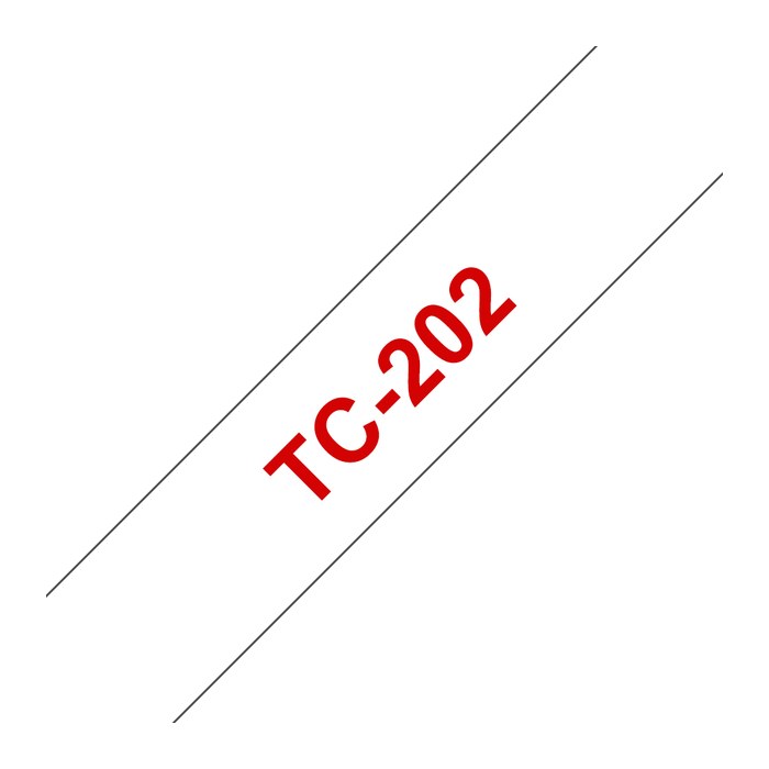 brother Schriftband TC-202 TC202, 12 mm, rot auf weiß, 1 St.