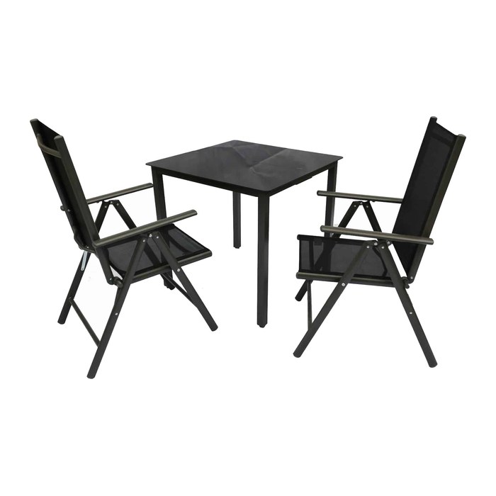 VCM my garden Sitzgruppe anthrazit Textilene, Metall, 3-teilig
