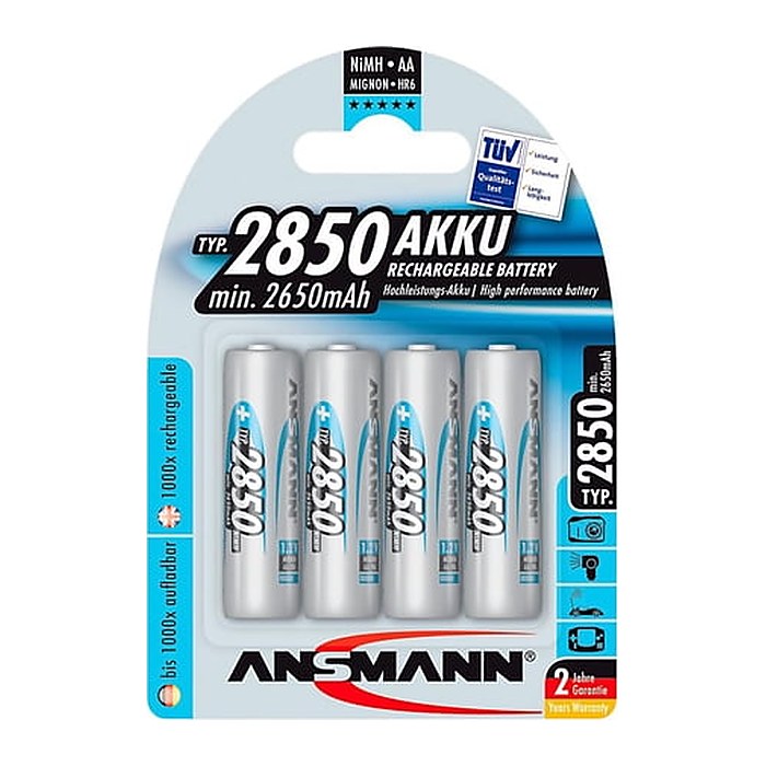 ANSMANN Akkus Ni-MH Mignon AA 2.650 mAh, 4 St.