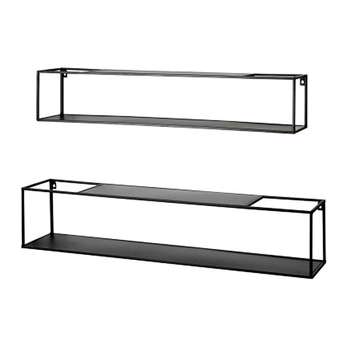 HAKU Möbel Wandregale-Set schwarz 85,0/95,0 x 17,0/20,0 x 17,0/20,0 cm, 2 St.