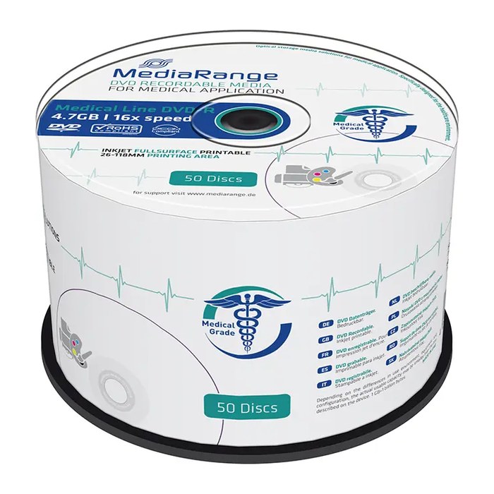 MediaRange DVD-R Medical Line 4,7 GB bedruckbar, Medical Line, 50 St.
