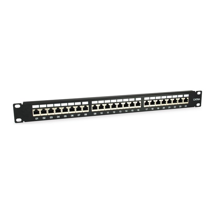 Equip 19" Patchpanel 24xRJ45 Cat6a FTP 1U 500MHz RAL9005