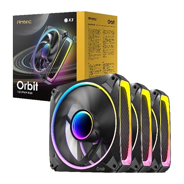 Antec Lüfter 120*120*28 ORBIT 120 ARGB PWM 3Pack BK retail